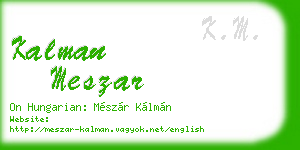 kalman meszar business card